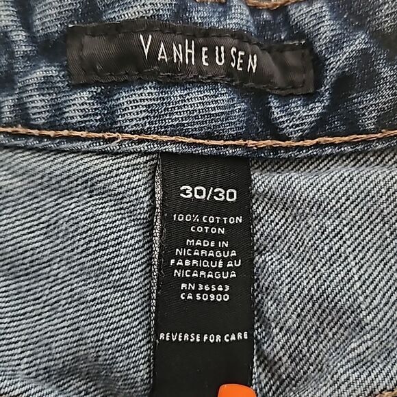 Van Heusen Men's Relaxed Fit Denim Jeans 30/30 Dark Blue Washed - Picture 5 of 16